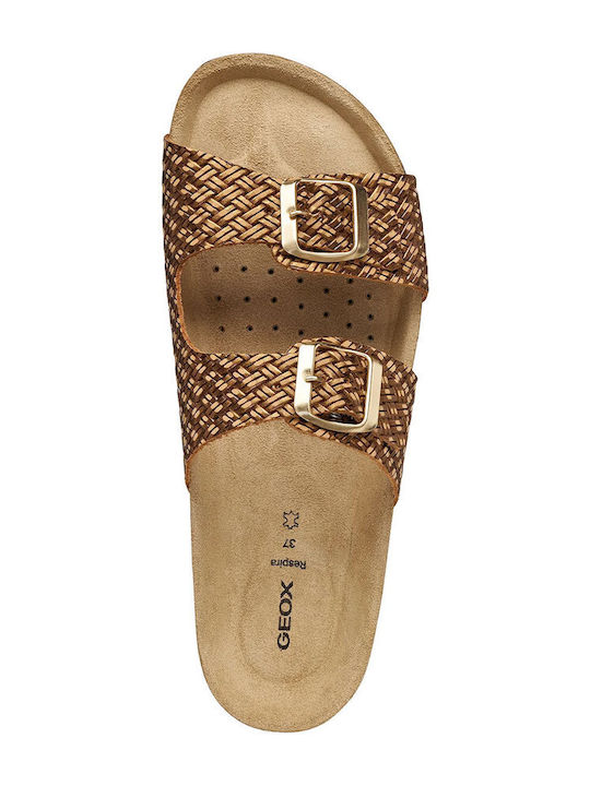 Brionia Leder Flache Damen Sandalen Braun