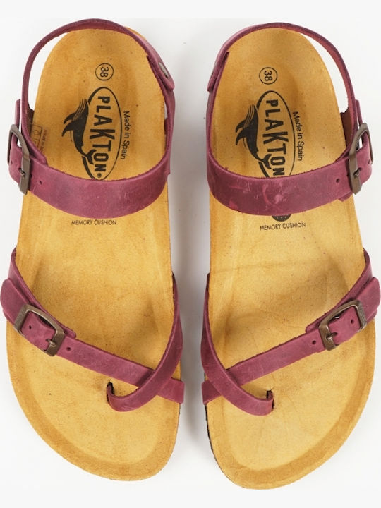 Zomba Leder Flache Damen Sandalen Lila
