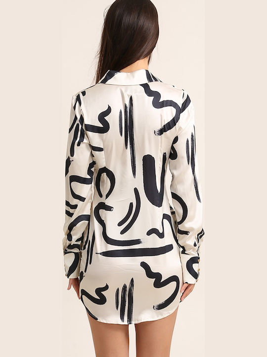 Rochie Mini de Seară din Satin Ivoire
