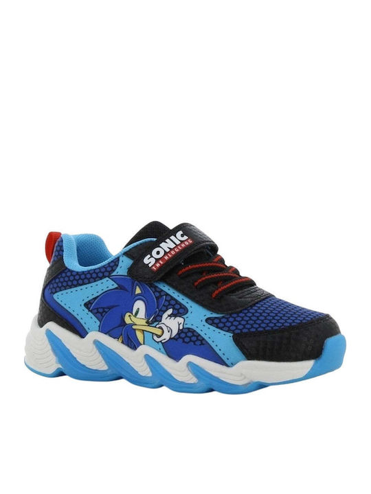 Kids Sneakers Anatomic with Hoop & Loop Closure & Lights Black