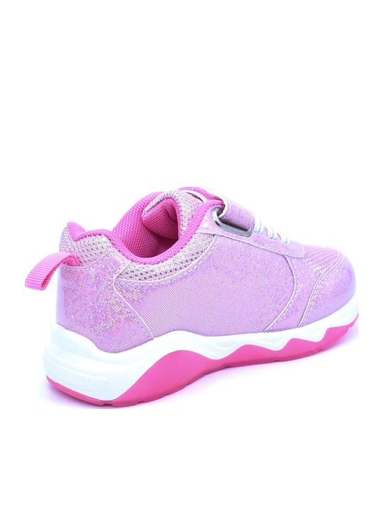 Παιδικά Sneakers με Σκρατς & Φωτάκια Ροζ