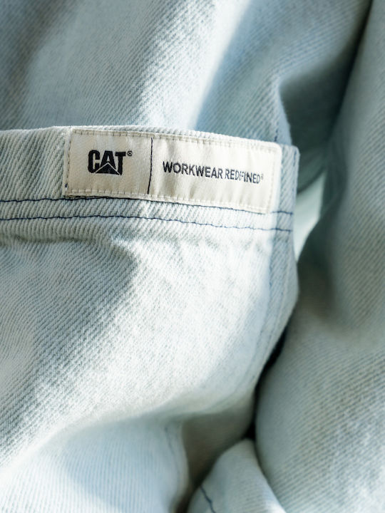 Дълъг Ръкав Деним Overshirt Стандартна Кройка Деним Светъл Избелен