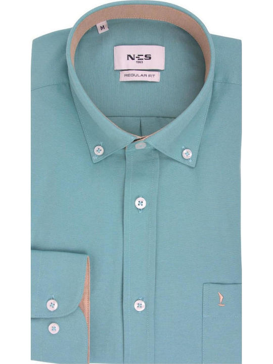Long Sleeve Shirt in Regular Fit Pistachio