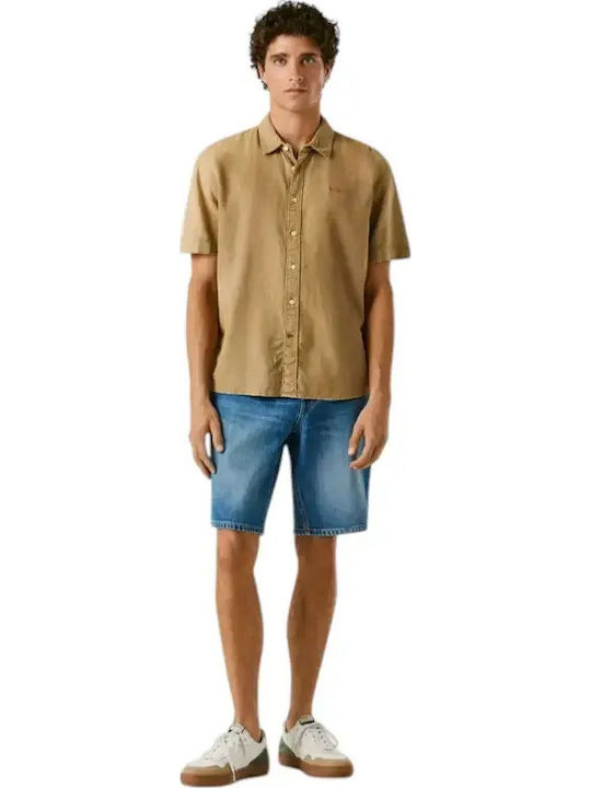 Percy Short Sleeve Shirt in Regular Fit Brown