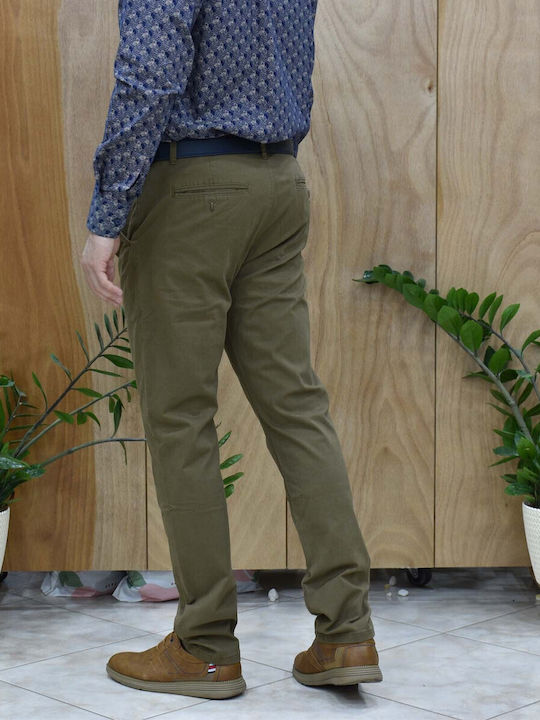 Παντελόνι Chino Ελαστικό σε Slim Εφαρμογή Καφέ