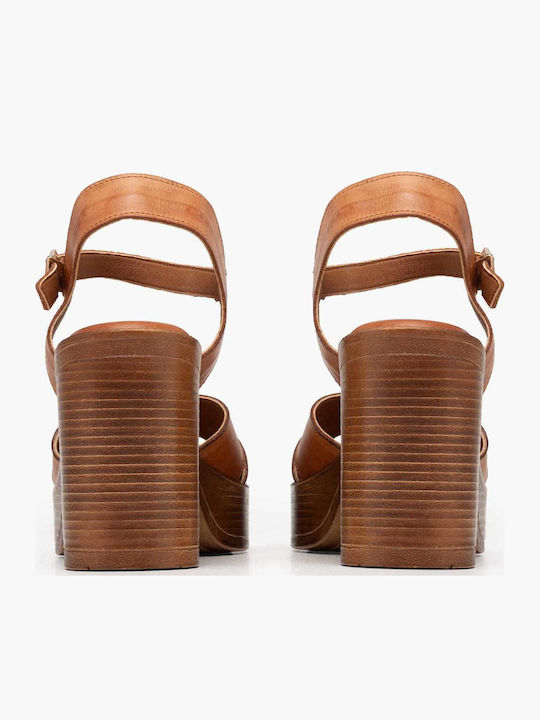 Leather Sandals Tabac Brown