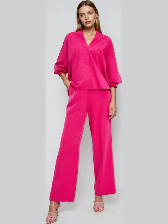 Short Sleeve Women's Shirt Fuchsia