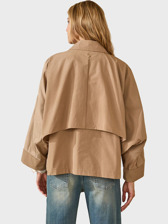 Women's Beige Gabardine Oversized