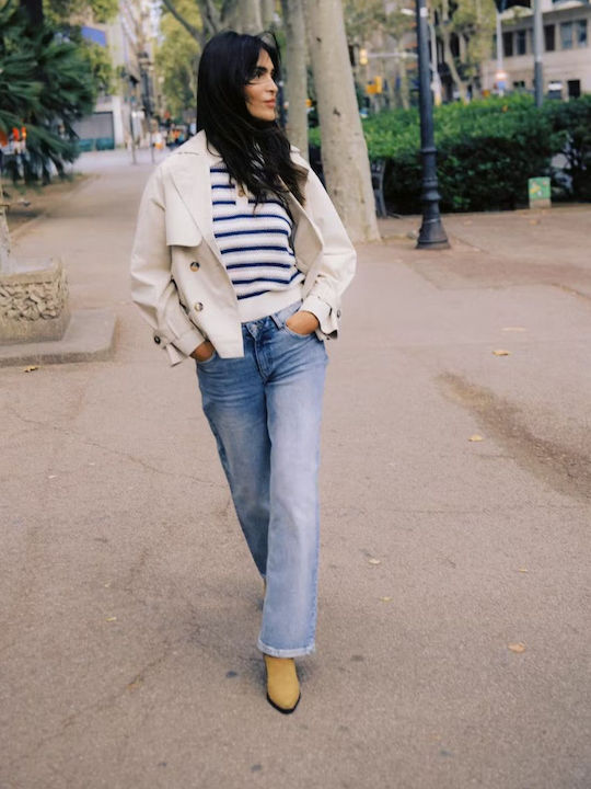 Women's Beige Gabardine Oversized