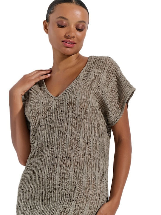 Jeannette Lingerie Women's Mini Beach Dress Beige