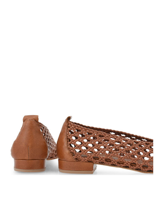 Women's Ballerina Shoes In Tabac Brown Colour