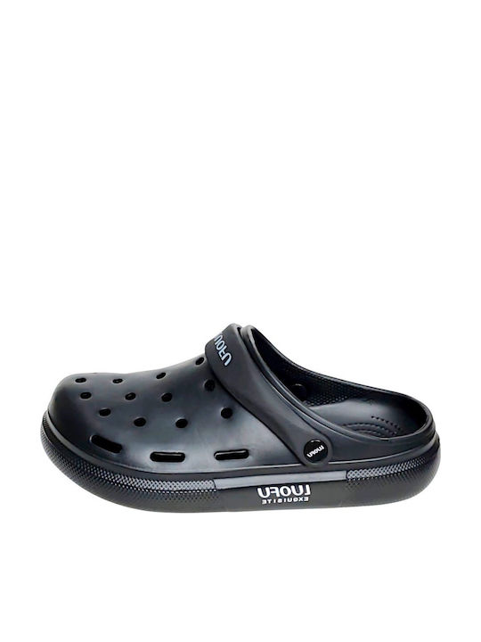 Luofu Damentag Holzschuhe Schwarz SD11038-MAURO