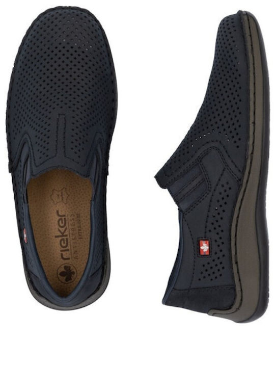 Herren Freizeitschuhe Leder Blau