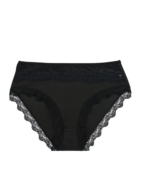 Slip Pentru Femei Talie Înaltă MultiPack Cu Dantelă Multicolore 4 Pack Plus Size
