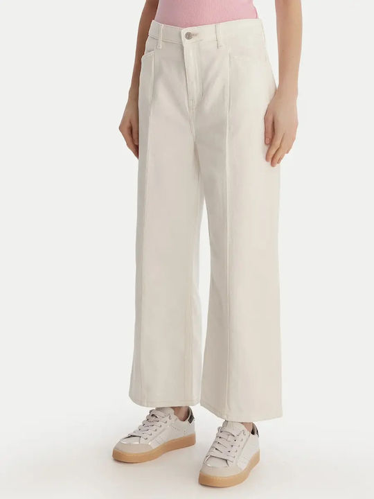 High Rise Women's Jean Pants in Relaxed Fit White