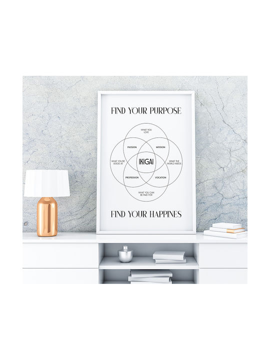 Quote Poster Ikigai Pq138 21cm X 30cm White Frame PVC
