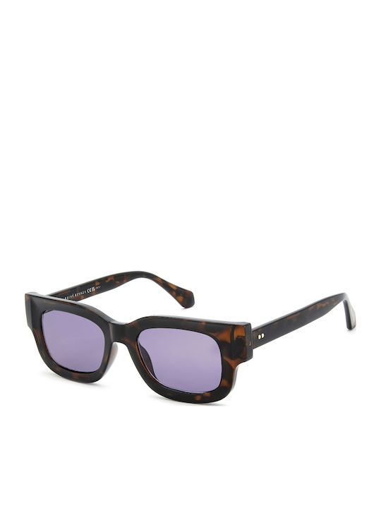 Prive Revaux Unisex Sunglasses with Brown Tartaruga Horn-Rimmed Frame and Purple Lens PR3006/G/S-086U1