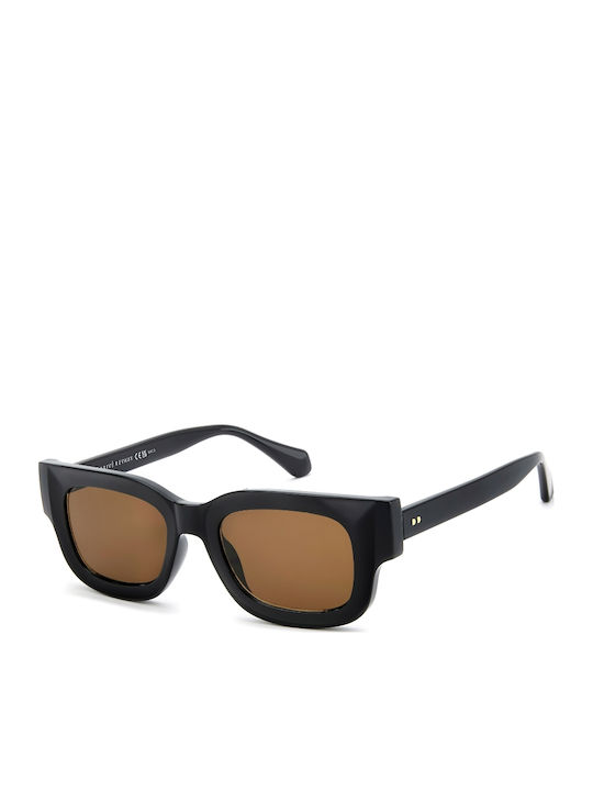 Prive Revaux Unisex Sunglasses with Black Horn-Rimmed Frame and Black Lens PR3006/G/S-80770
