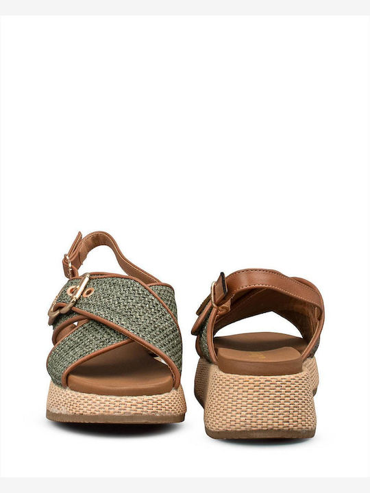 Дамски Сандали Flatforms Зелени