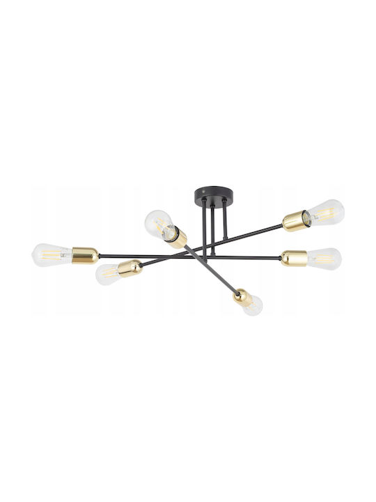TK Lighting Πλαφονιέρα Οροφής Μαύρη με Ντουί E27