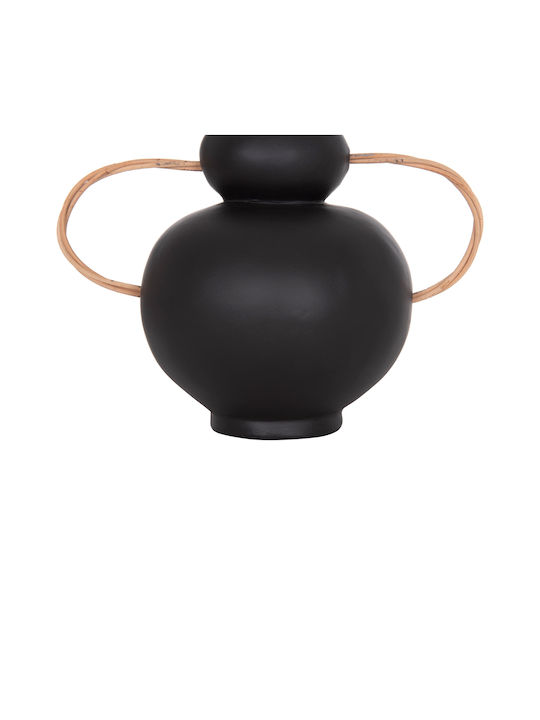 HomeMarkt Decorative Vase Ceramic Mibo Black 22.5x15xH19cm