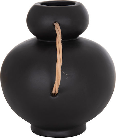 HomeMarkt Decorative Vase Ceramic Mibo Black 22.5x15xH19cm