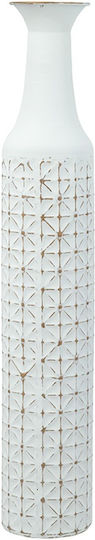 Artekko Dekorative Vase Metallisch Nyx Weiß Φ12,7xΥ76,2cm
