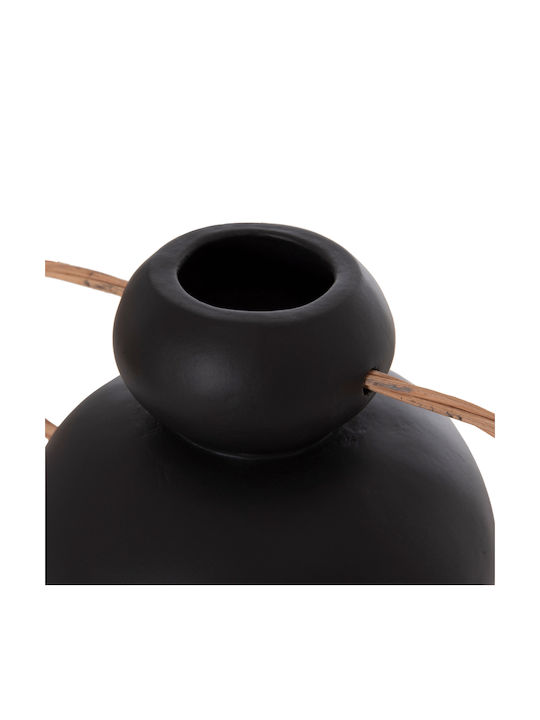 HomeMarkt Decorative Vase Ceramic Mibo Black 22.5x15xH19cm