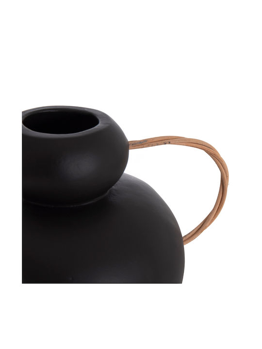 HomeMarkt Decorative Vase Ceramic Mibo Black 22.5x15xH19cm