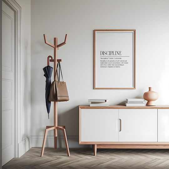 Quote Poster Discipline Aristotle Pq146 50cm X 70cm Κορνίζα Καφέ Ξύλου