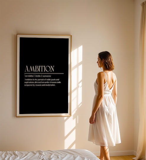 Quote Poster Ambition Seneca Pq141 21cm X 30cm Λευκό Κάδρο Pvc