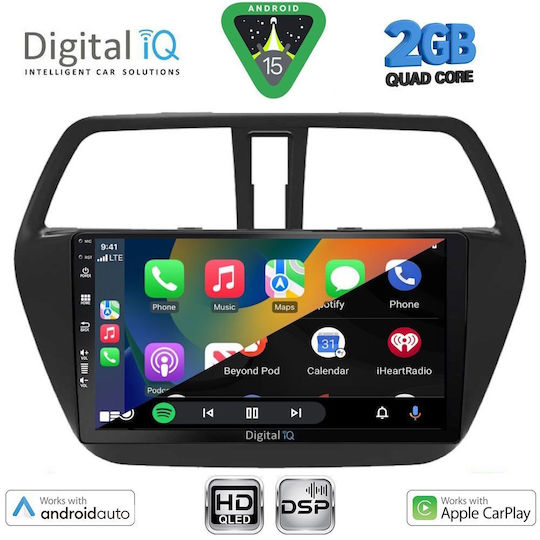 Digital IQ Car Audio System for Suzuki SX4 S-Cross 2014-2021 Bluetooth USB WiFi GPS Apple CarPlay Android Auto with 9" Touch Screen