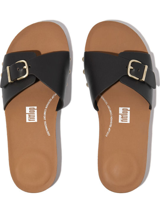 Leder Flache Sandalen Für Damen Braun