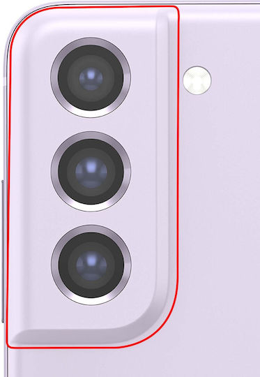 Clappio Резервно Стъкло За Задна Камера Galaxy S21 Fe Рамка Лавандулово