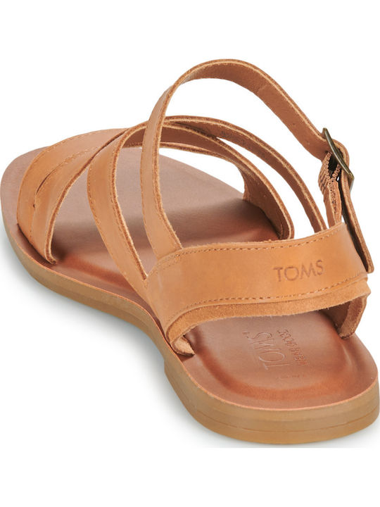 Damen Flache Sandalen Braun