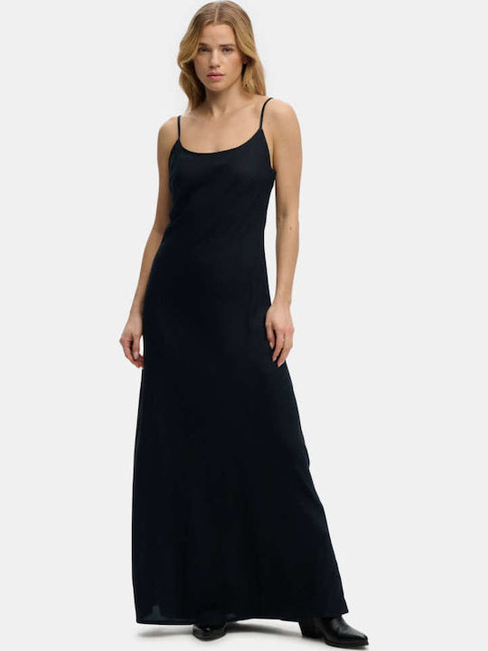Summer Maxi Slip Dress Black