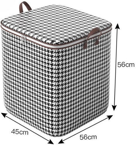 Alista Home Текстилна Кутия За Съхранение С Капак Черна 56x45x56см