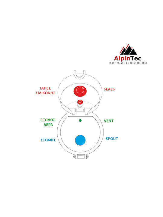 AlpinPro Trek Παγούρι Πλαστικό 650ml Μαύρο