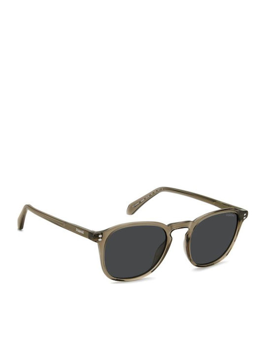 Polaroid Herren Sonnenbrillen mit Braun Horn umrandetem Rahmen und Gray Glas PLD4203/S/X 09Q/M9