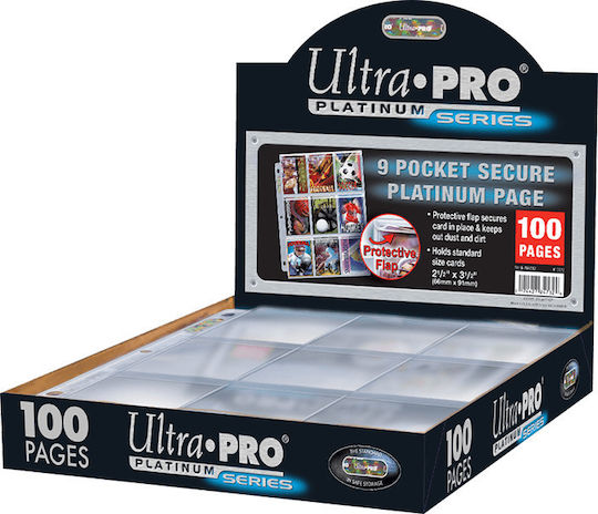 Ultra Pro Hologram Kartenseiten - Sicheres Platinum Kartenseiten 9-Fächer Standardgröße 100 Stück Transparente