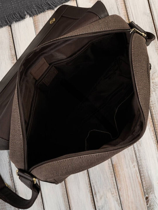 Elektrisches Gitarren Leder Damen Schultertasche Braun