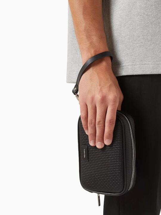 Calvin Klein Sync2fashion Δερμάτινη Ανδρική Τσάντα Χειρός Μαύρη