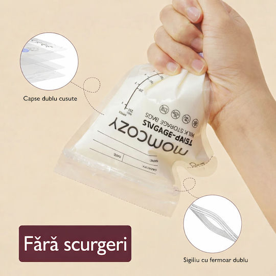 Momcozy Pungi de Depozitare a Laptelui Matern 240ml 60 Bucăți