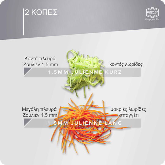 Borner Tocător Julienne Roko Alb