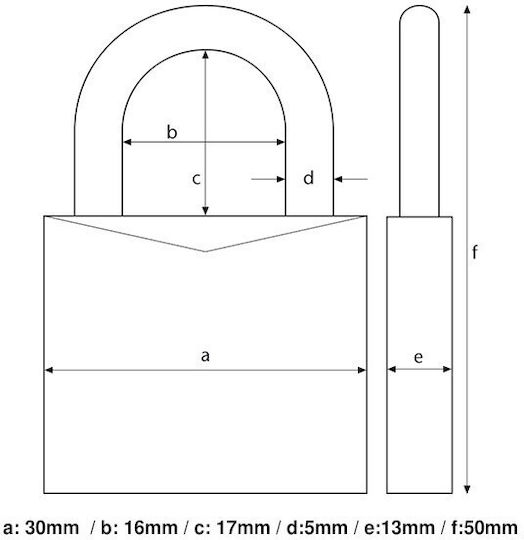 Abus Titalium Aluminum Padlock Shackle with Key