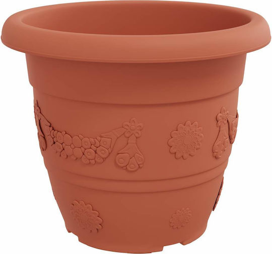 vidaXL Set 24 Kunststoff-Blumentöpfe Terrakotta 34x28cm