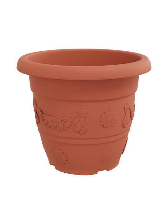 vidaXL Set of 24 Plastic Flower Pots Terracotta