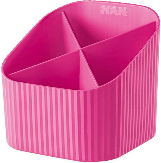 Han Pen Holder 4 Compartments Han X-loop Trend-colours Pink