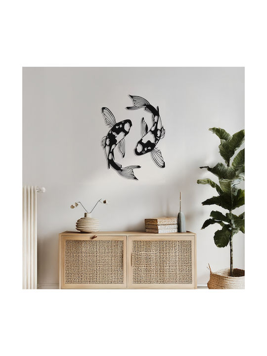 Pakketo Decorative Silhouette Konda Pakooworld Black Made of Metal 32x1.5x17cm 2 Pieces