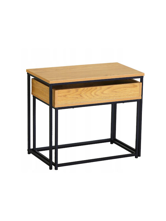 Set Zigon Rectangular Din Lemn Masiv Bej 2 Buc M60xL30xÎ50cm